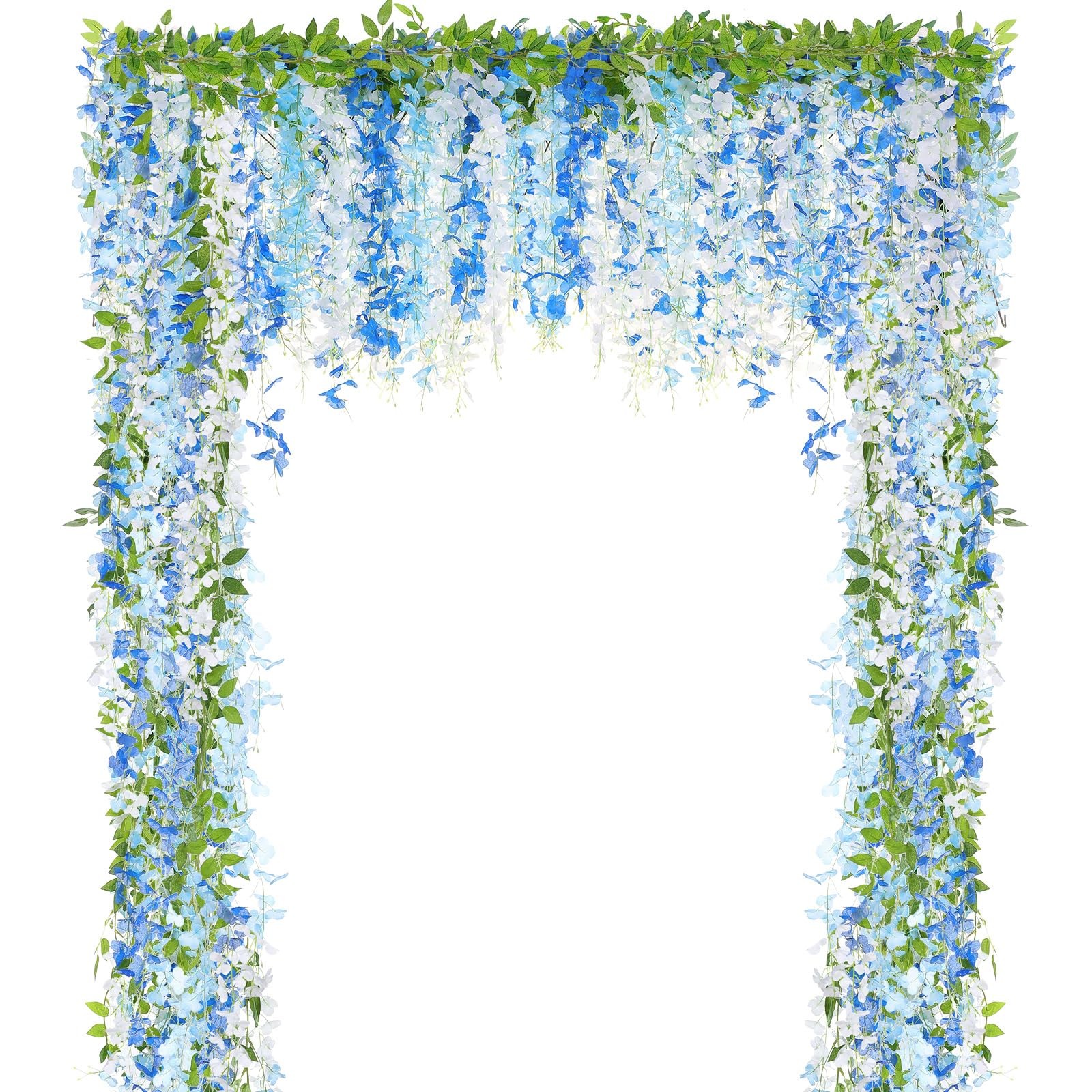 8pcs Wisteria Artificial Flowers Garland, 7.2Ft/Piece Wisteria Hanging Flower…