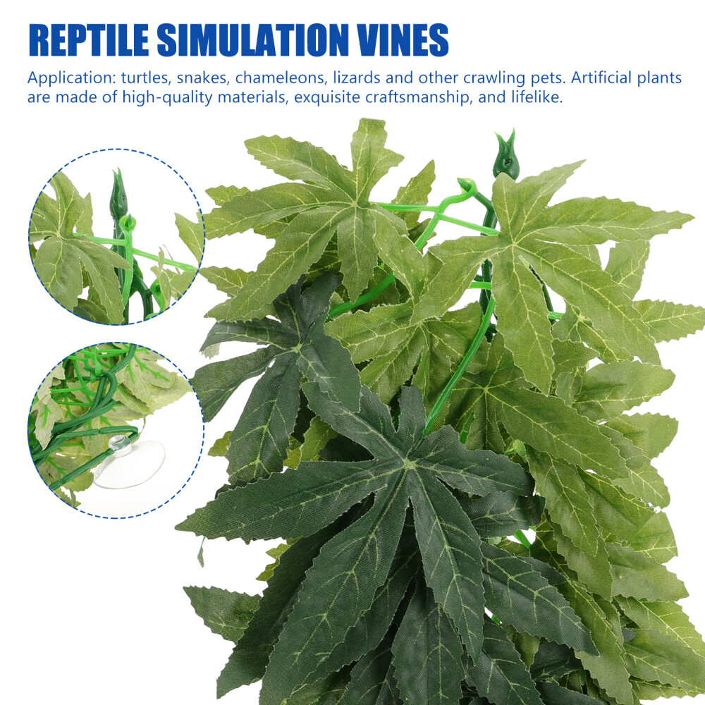 3pcs Artificial Vine Gecko Climbing Vines Pet Landscape Decor Pet Supply Decor
