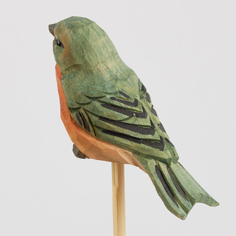 Set of 2 Factory Direct Craft 7-1/2″ Carved Wood Robin Birds on Picks