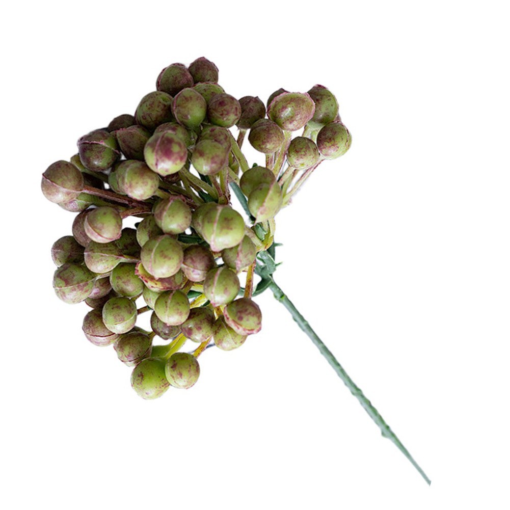 Pink and Green Foam Flower Bouquet Plastic Artificial Berries Arrangement