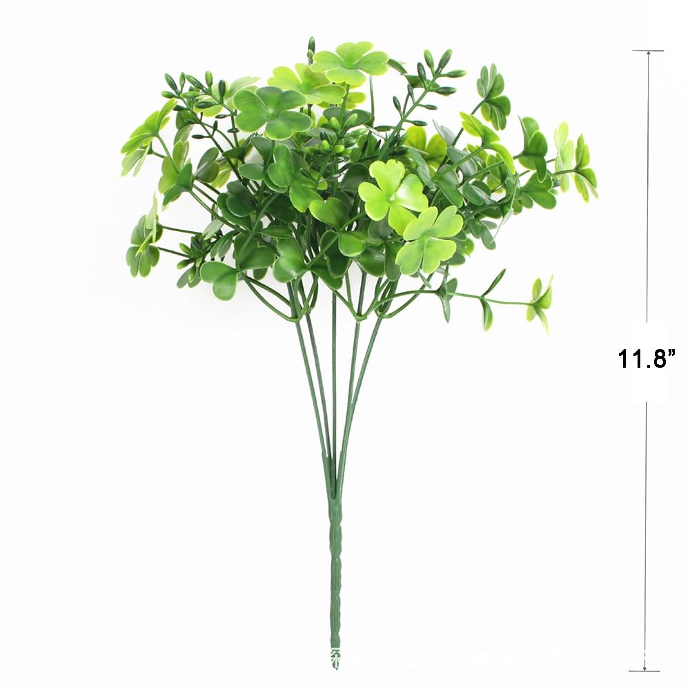 5 PCS Artificial Shamrock Flower Bush Fake Clover Plants for St Patricks Day,…