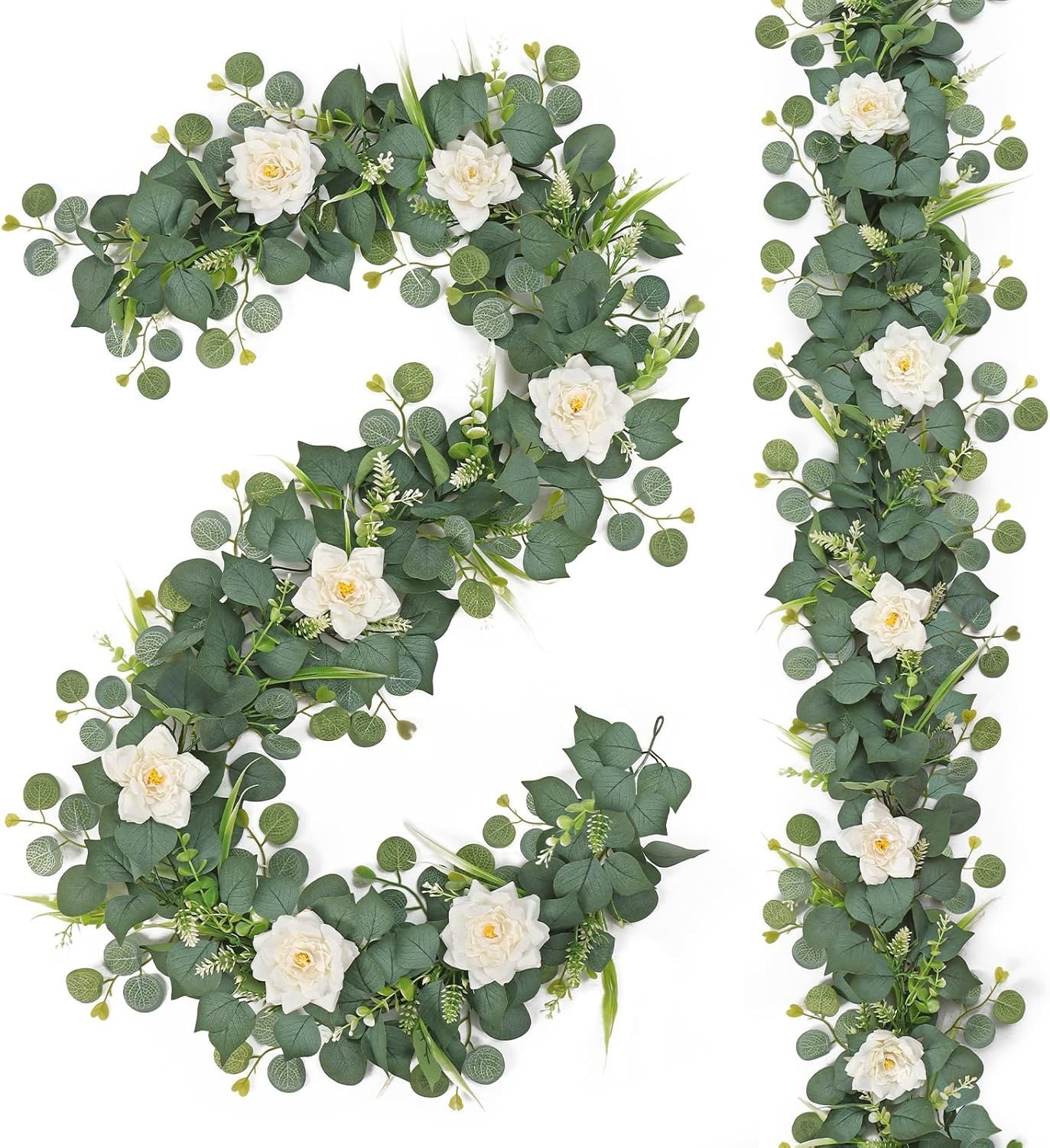 2 Pack 5.68 FT Artificial Daisy Garland W/ 3D Butterfly Hanging Fake Flowers