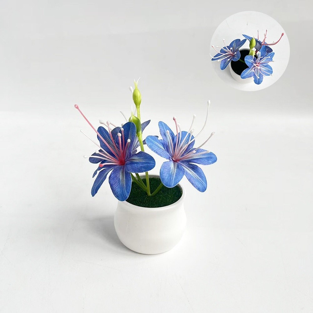 Soft Rubber Like Artificial Jasmine Flower Pot 10.5cm for Modern For Home Decor
