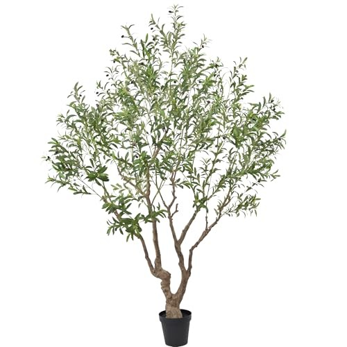 Faux Olive Tree 8.2ft(98in) Tall with Large Realistic Trunks and Big Olive