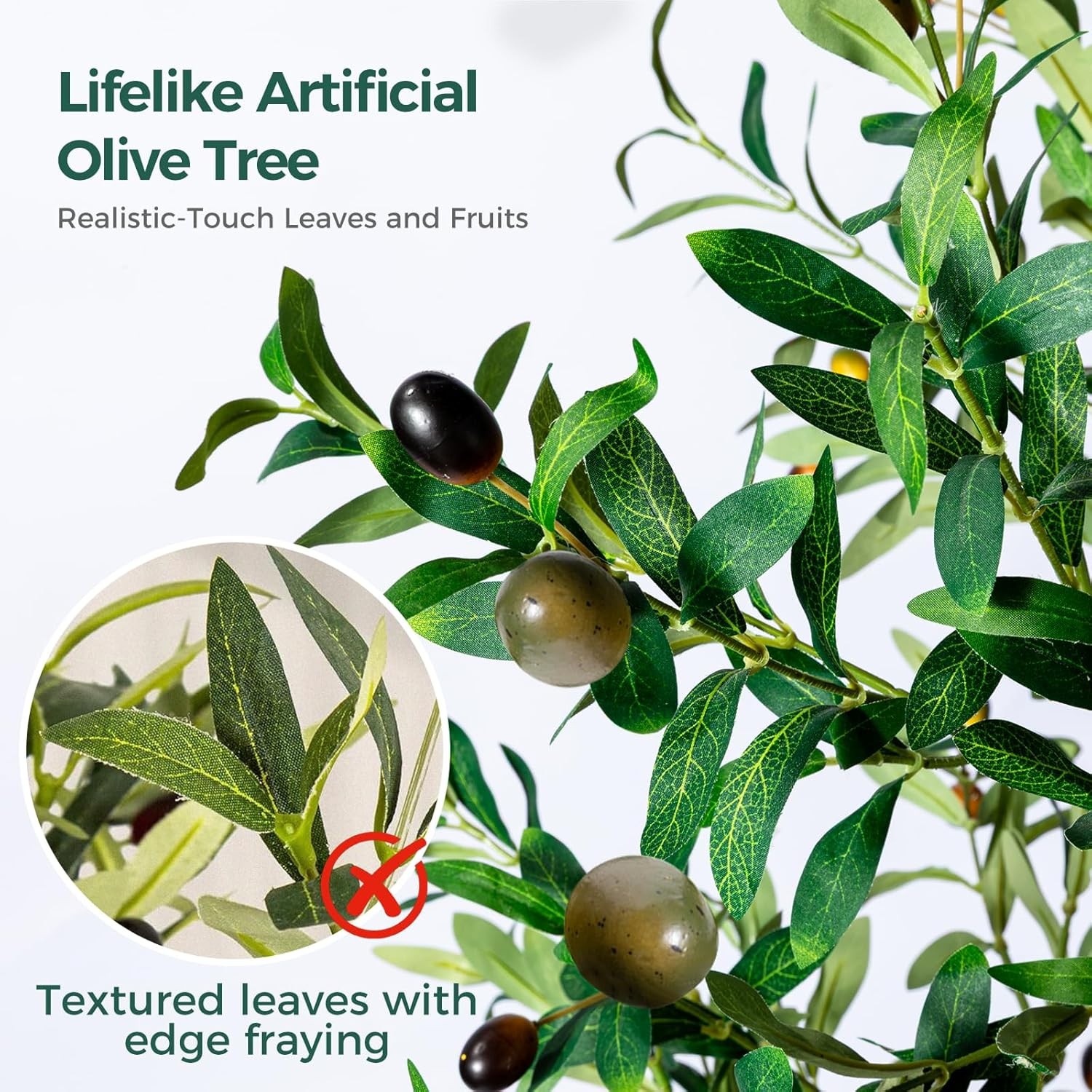 Faux Olive Tree 6FT Tall Artificial Moss Planter Indoor Outdoor Large
