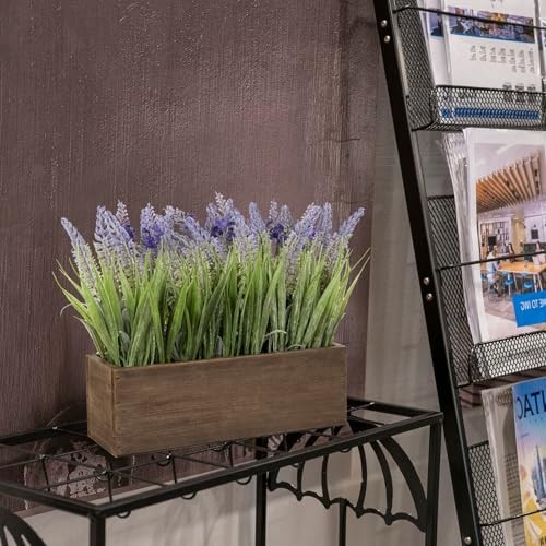 Artificial Lavender Flowers Arrangement in Rectangular 11.4″x3.7″x10.6″ Blue