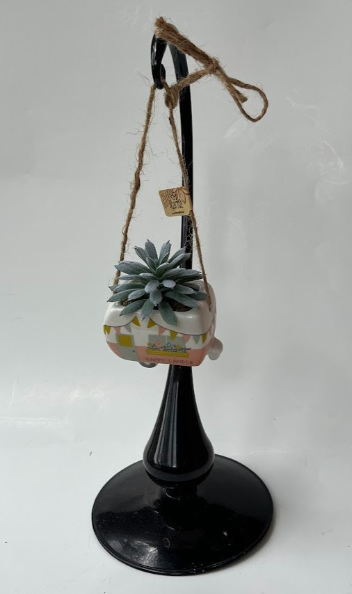 NIB ~ KARMA ~ CERAMIC “CAMPER” SHAPED HANGING SUCCULENT POT ~ 1 or ALL ~ 1+ SHIP