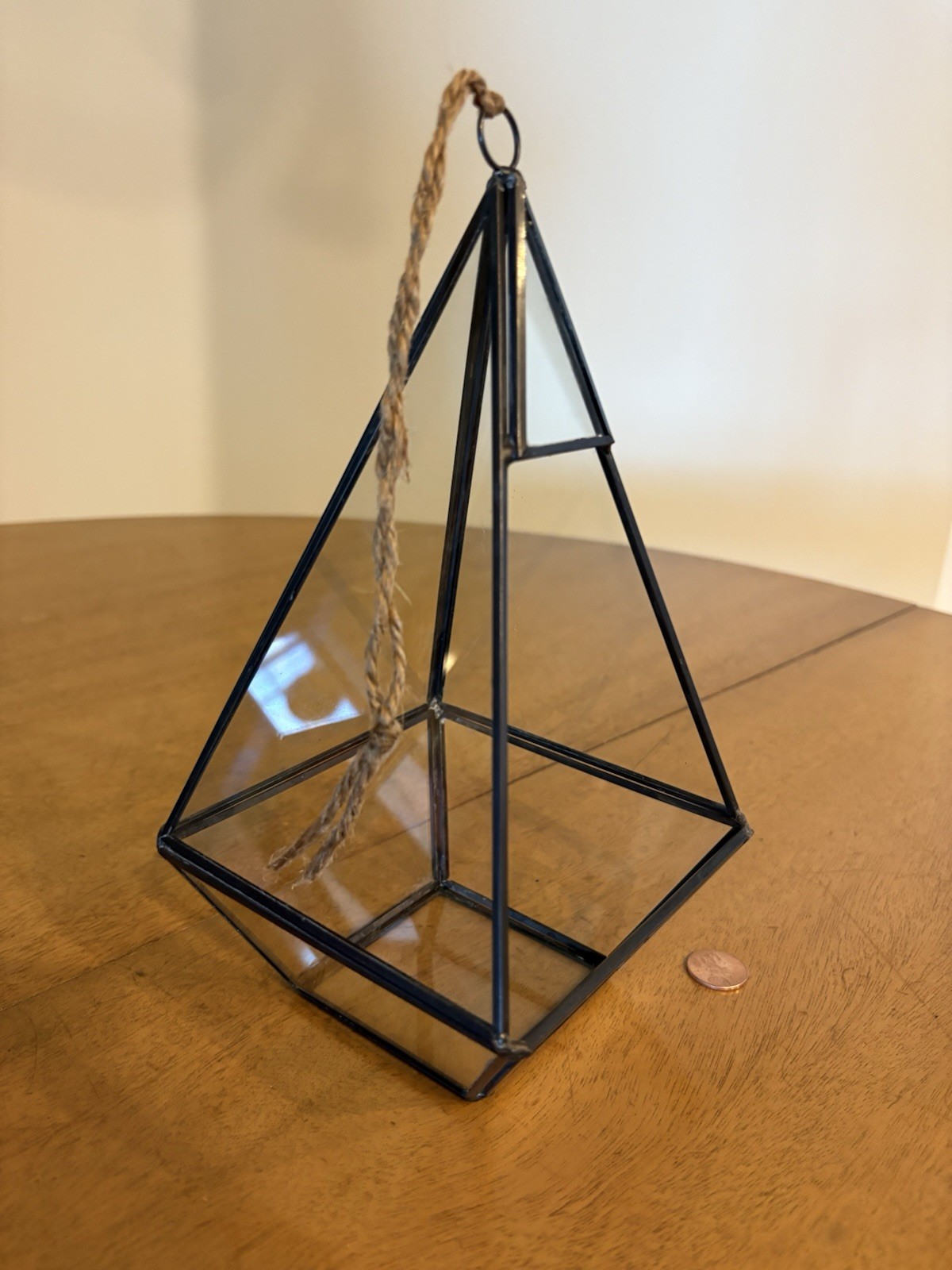 Geometric Terrarium for Succulent & Air Plant – Hanging Pyramid Shaped 10″