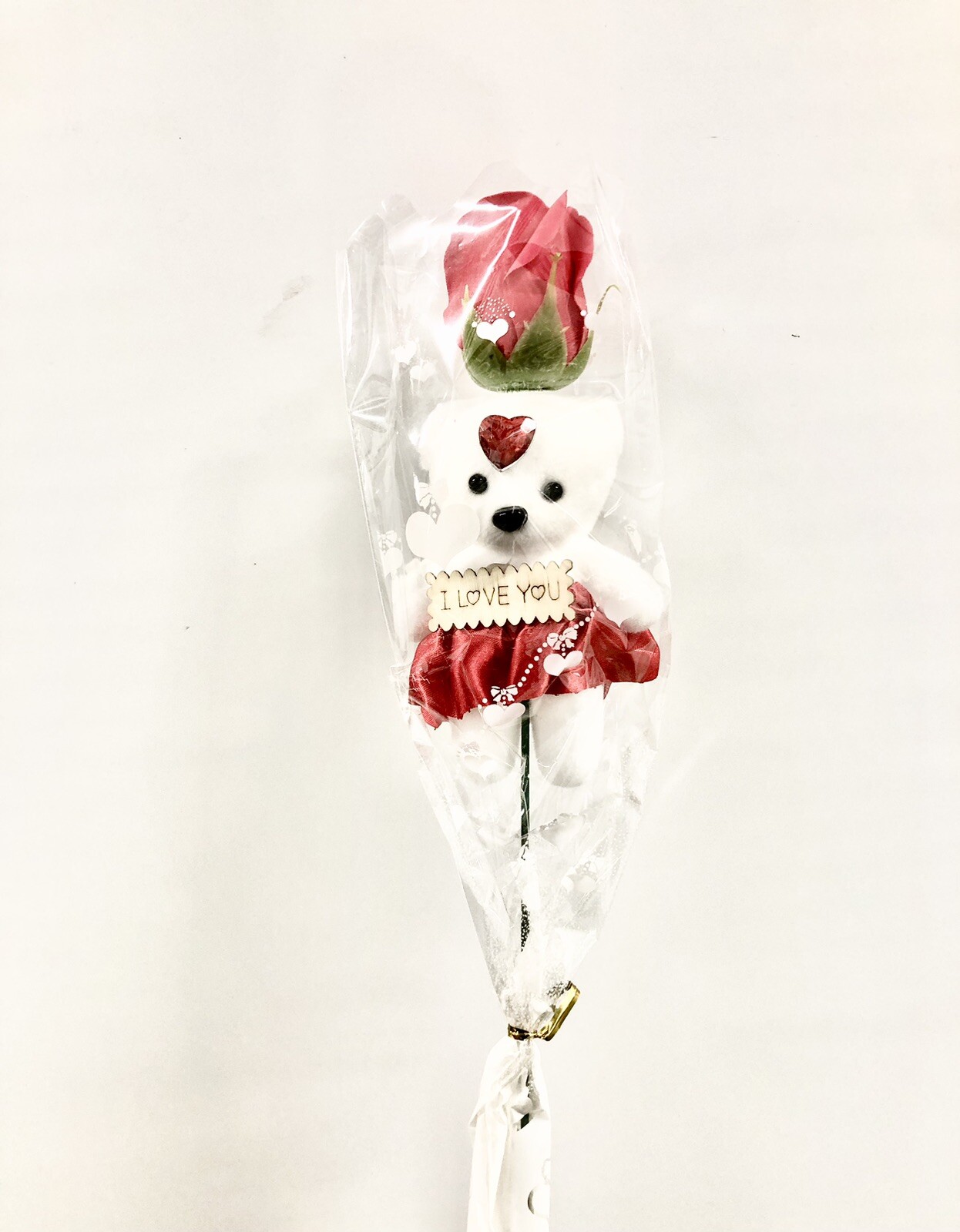 3 Pcs Artificial Rose Gift Bear Bouquet For Any Occasion