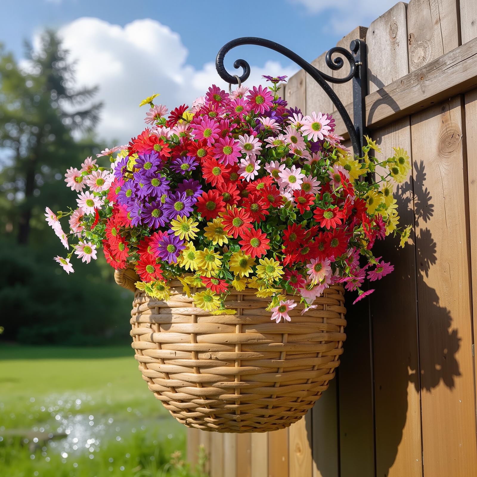20Pcs Artificial Flowers for Outdoors UV Resistant，No Fade Faux Daisy Flowers…