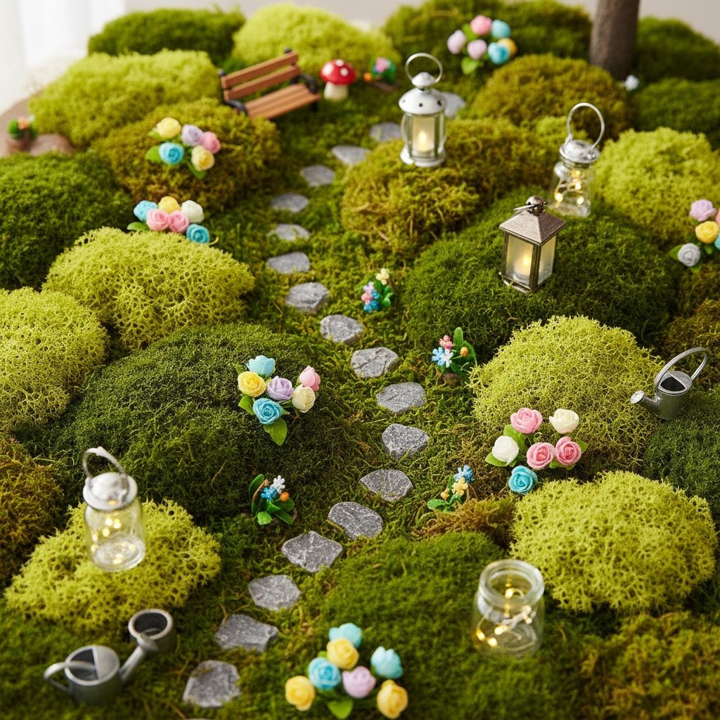 Artificial Moss 3 Color Set Faux Green Moss for Crafts Terrariums Deco