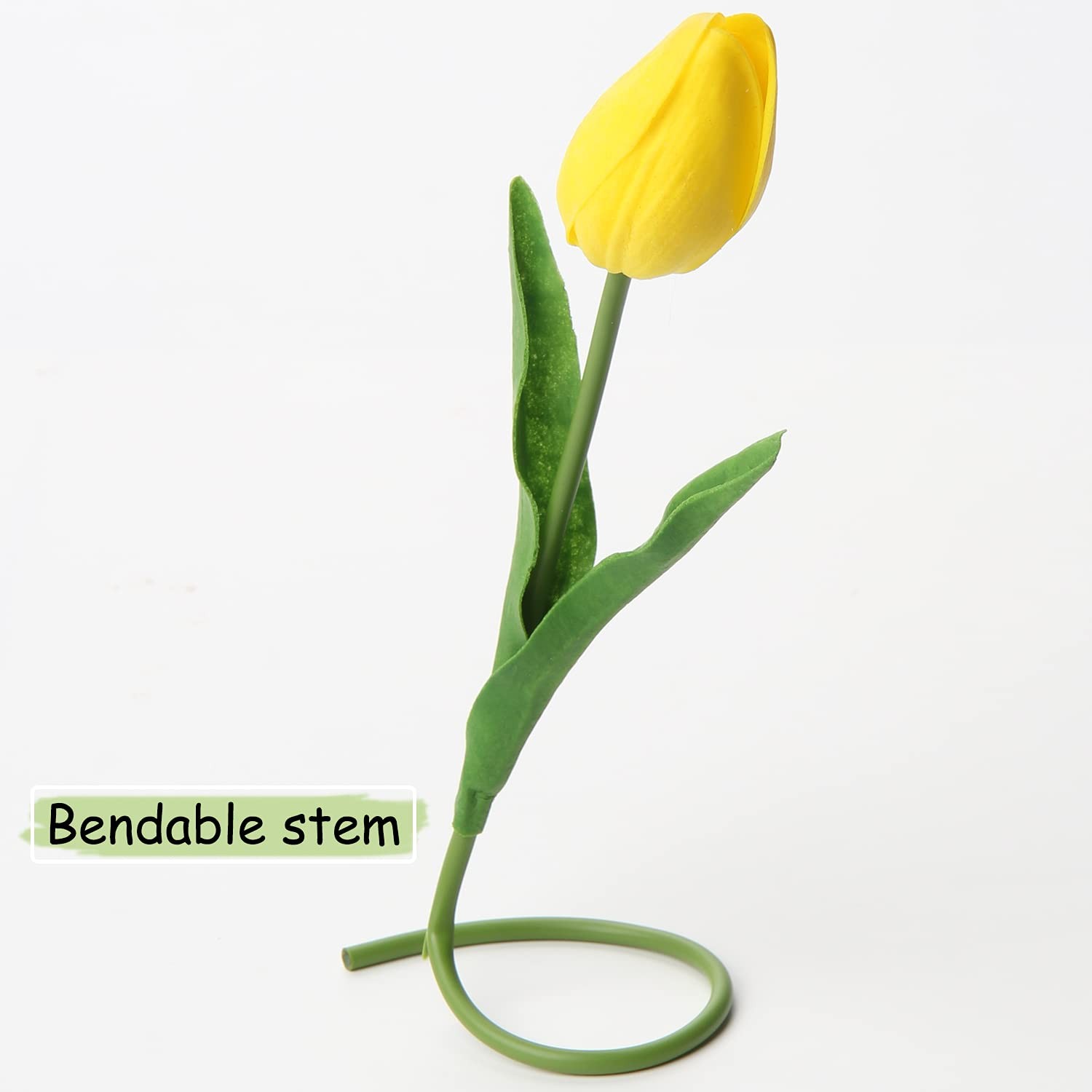 10 Pack 13.5 Inch Yellow Real Touch Fake Artificial Tulip Flower Centerpiece
