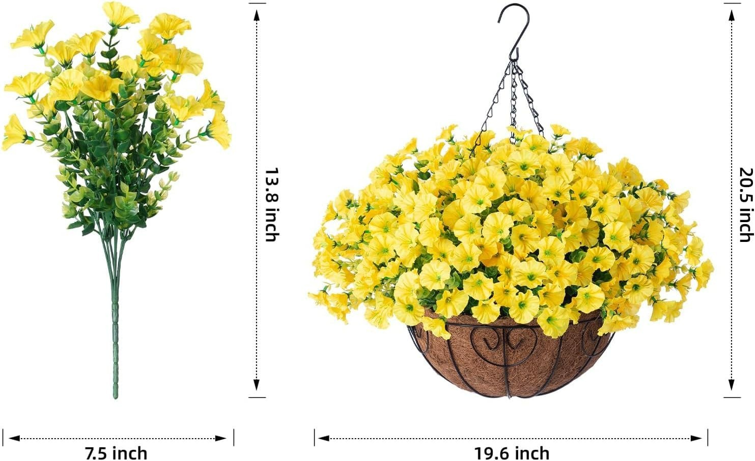 UV-Resistant Morning Glory Hanging Flowers – Easy Assembly for Instant Décor
