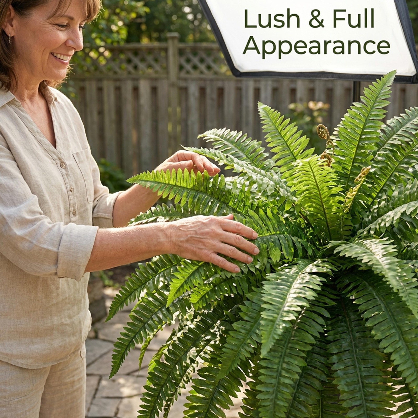 Large Artificial Ferns for Outdoor 98 Branches Fake Fern 48″ Faux Boston Fern…
