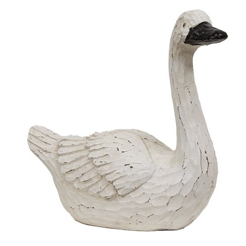 New Primitive Goose LARGE SET 2 SWAN FIGURE COUPLE Statue Table Figures