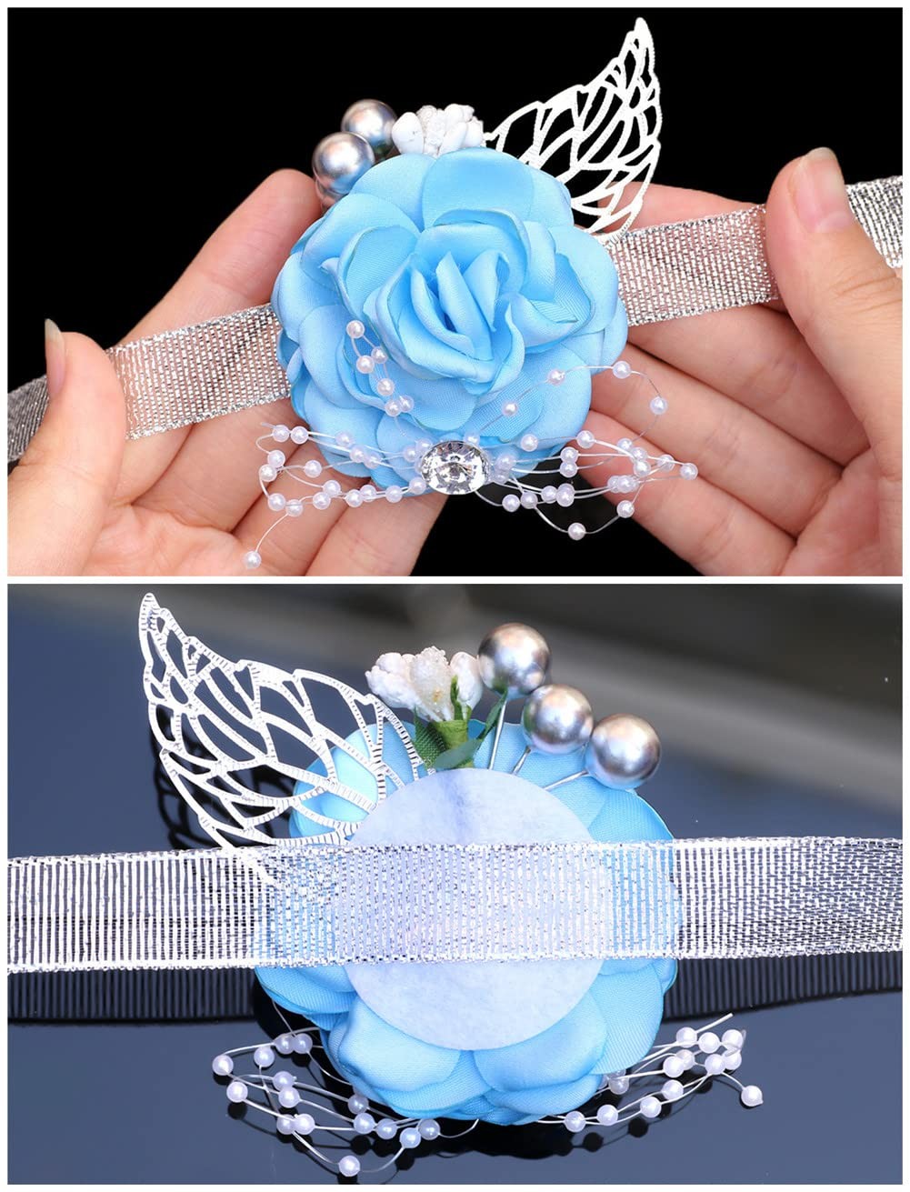 Beach Wedding Bridal Bouquet with Seashells and Starfish Light Blue Floral