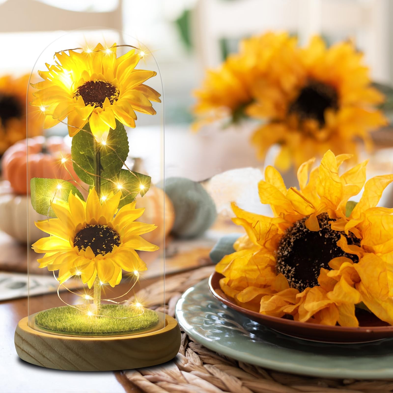 Valentines Day Gifts Sunflower Gifts for Women Mom Grandma, Enchanted LED Sun…