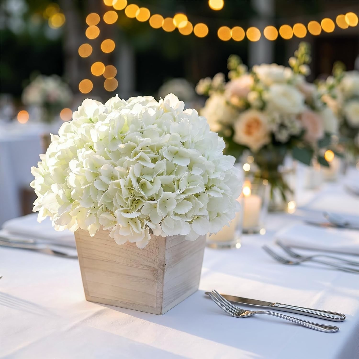 10″ Artificial Hydrangea Arrangement in Planter for Table Centerpiece, Lifeli…