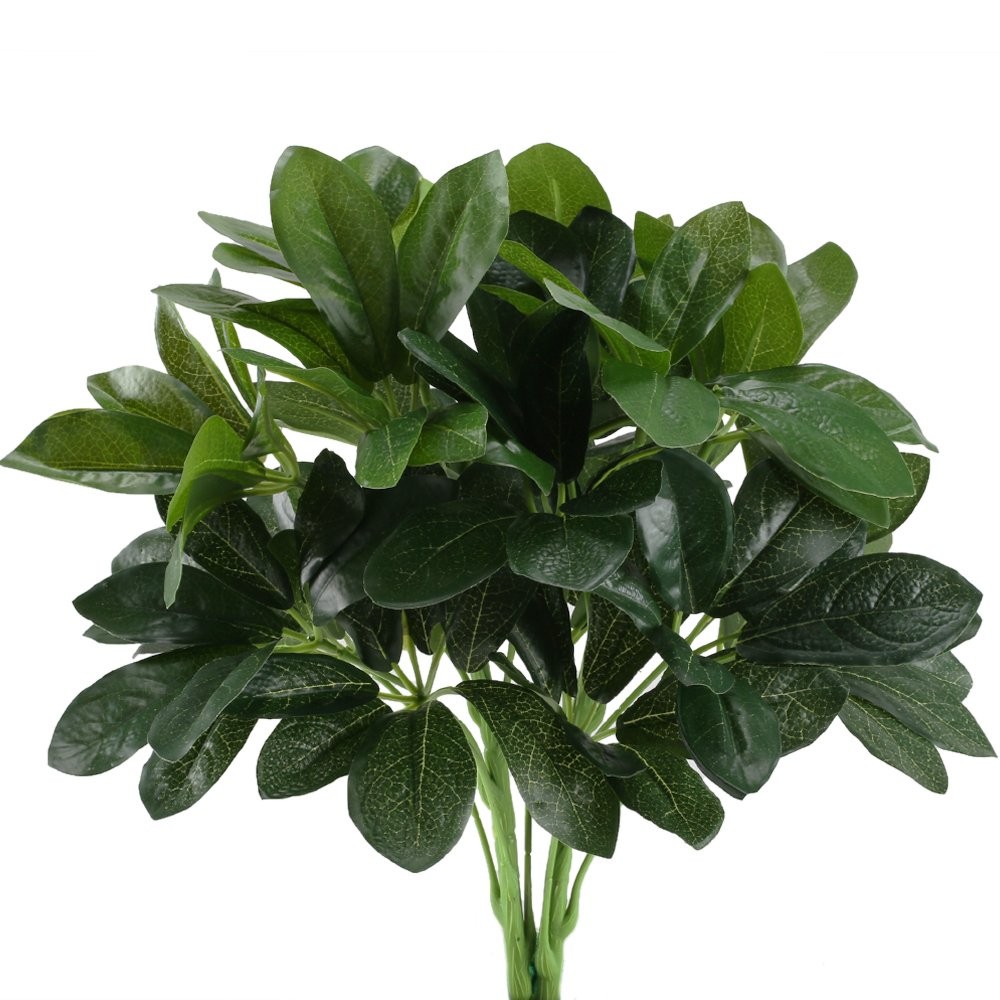 Artificial Shrubs Plants Fake Silk Schefflera Bushes Real Touch Faux Greenery…