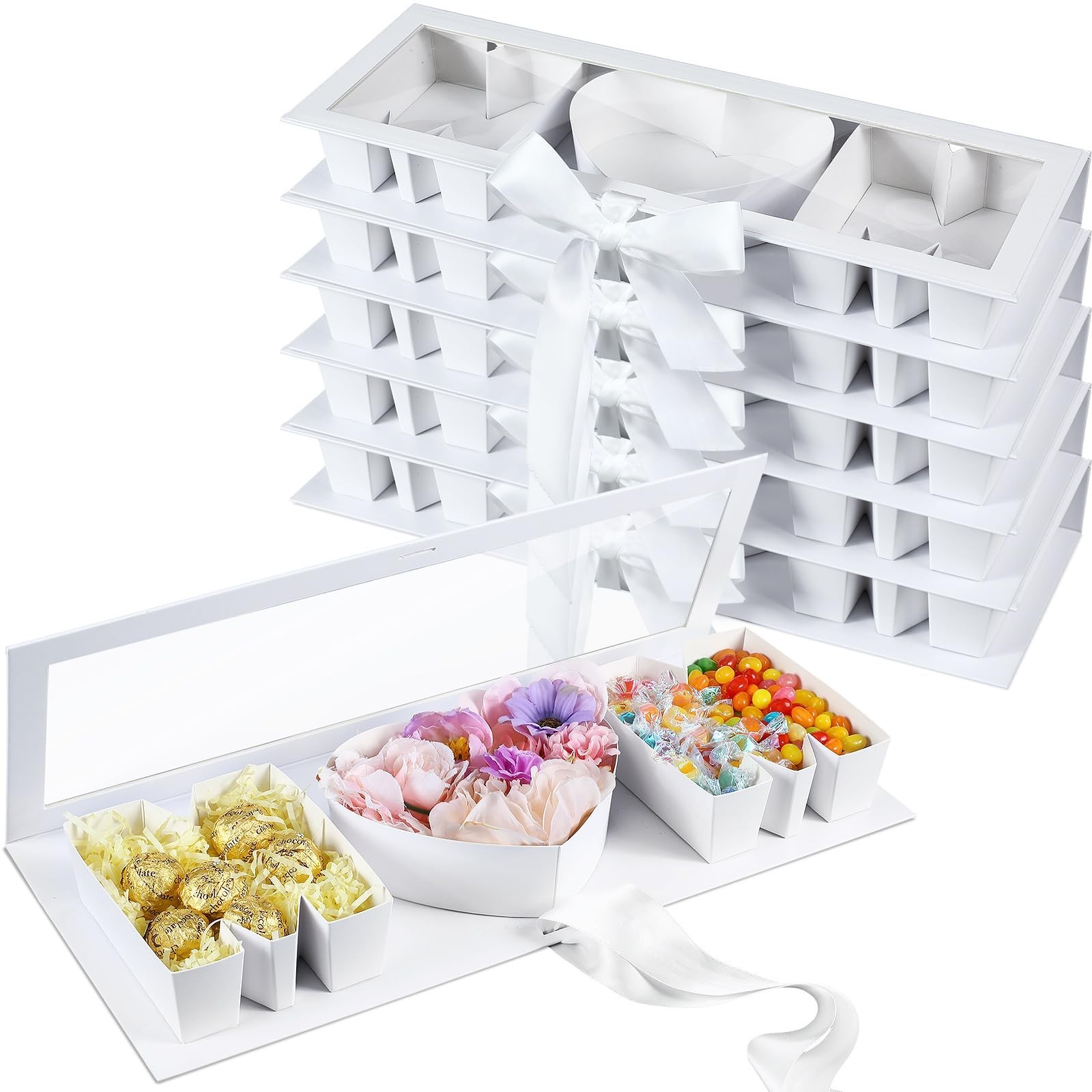 6 Pcs Flower Gift Box Set – Letter Shaped Fillable Cardboard for Mother’s Day, D