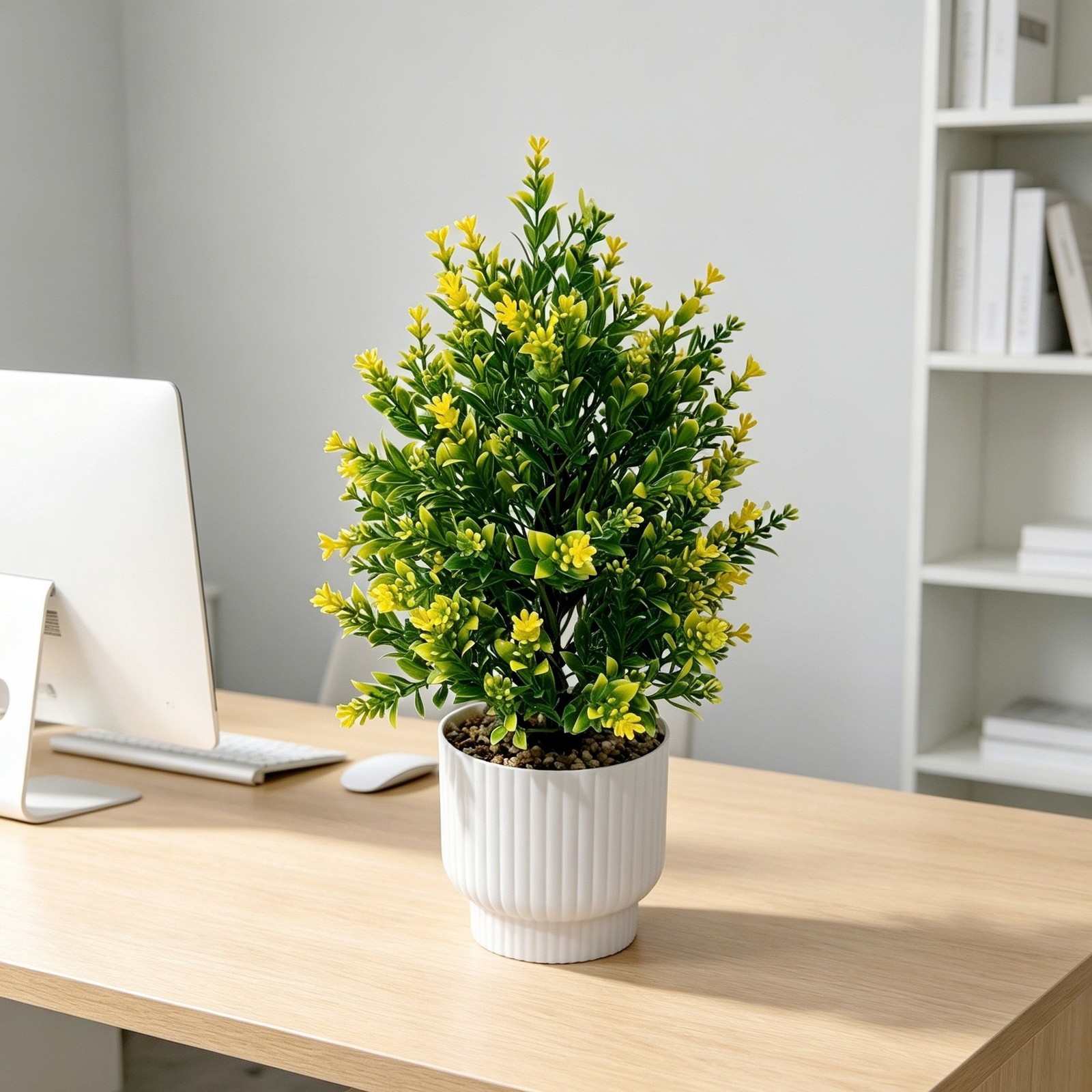 Artificial Bonsai Plant with Lavender Blossoms for Nordic Style 30cm Potted