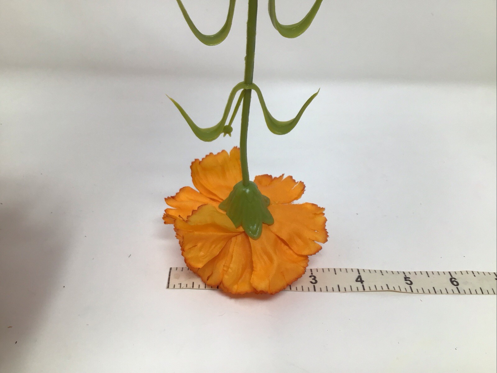 Artificial Silk Carnation Flower Stem 5 Stems 17” L 3” Blooms Hong Kong Vintage