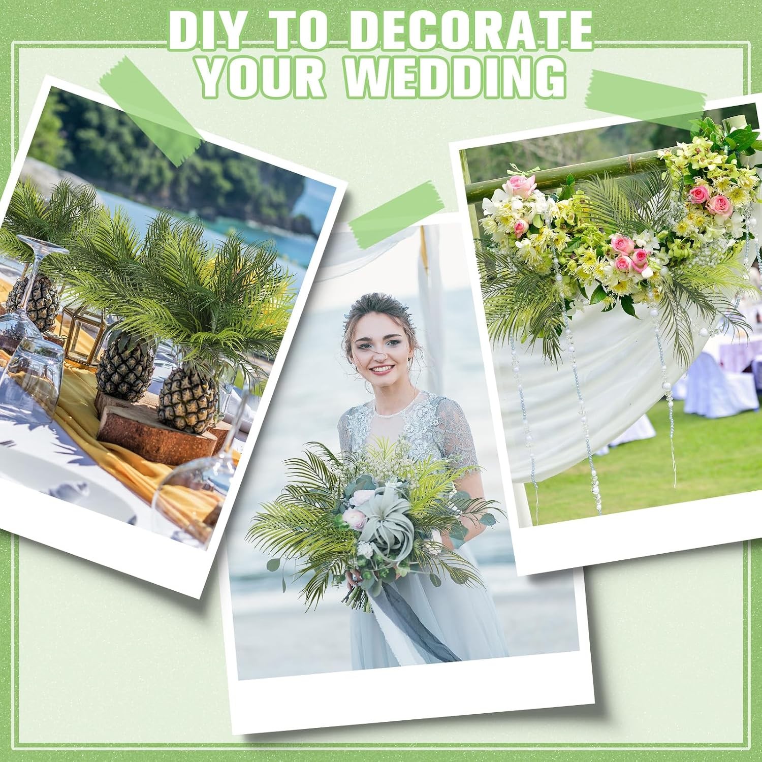 Artificial Palm Plants Leaves Fake Palm Tree Leaves Decor Greenery Faux Tropical