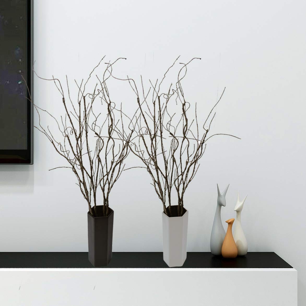 Artificial Curly Willow Branches, Decorative Dry Twigs, 30.7 Inches Sticks