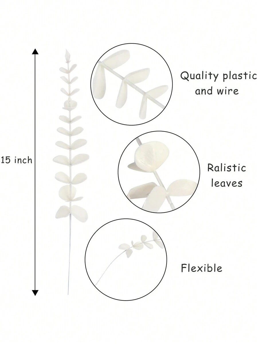 Artificial Eucalyptus Stems Faux Greenery Wedding Bouquet Home Decor Plant