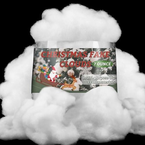 RAINFLOW 7 Ounce Christmas Fake Snow Cotton – Artificial Snow Stuffing White