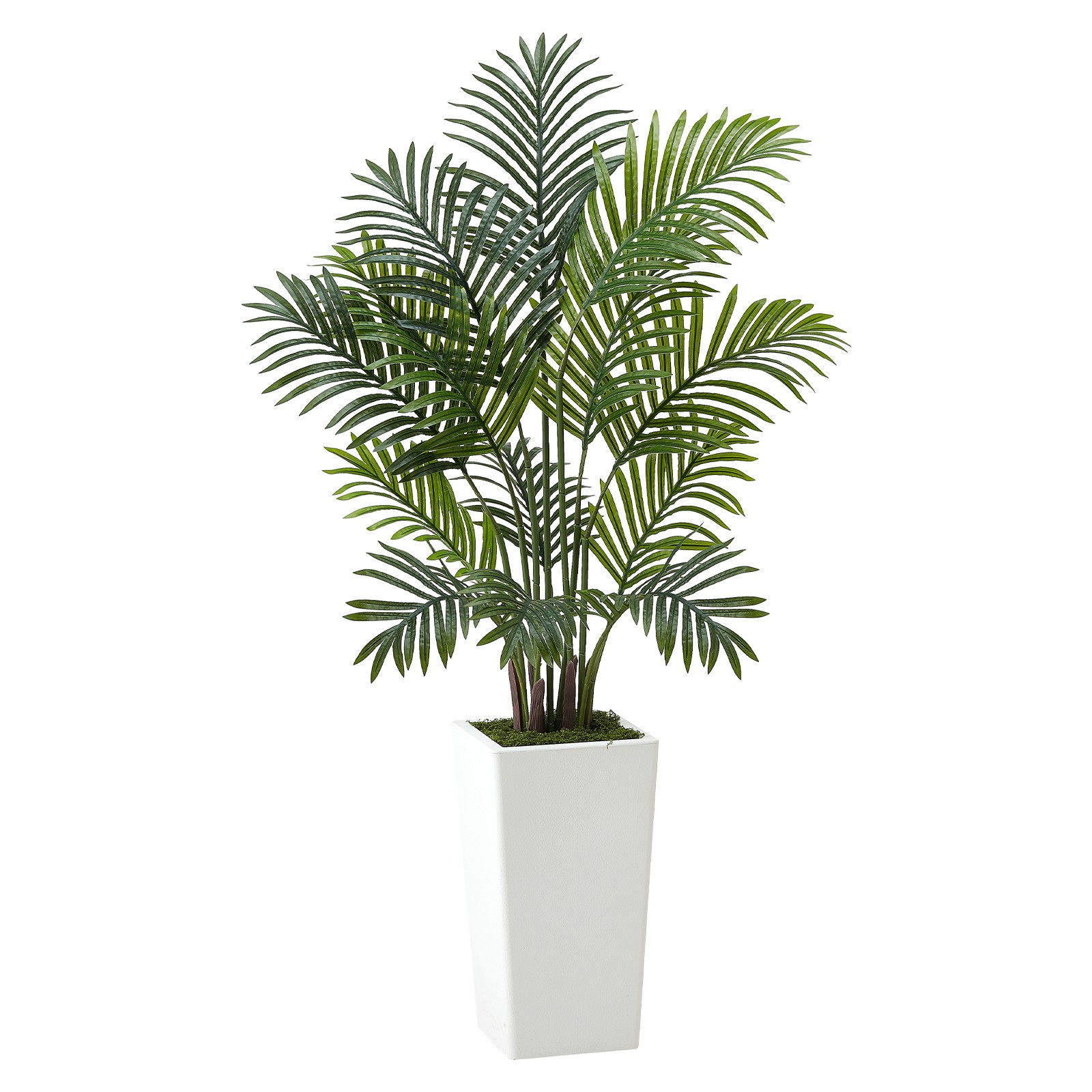 VEVOR 4ft 2Pack Artificial Areca Palm Trees with White Planter Indoor