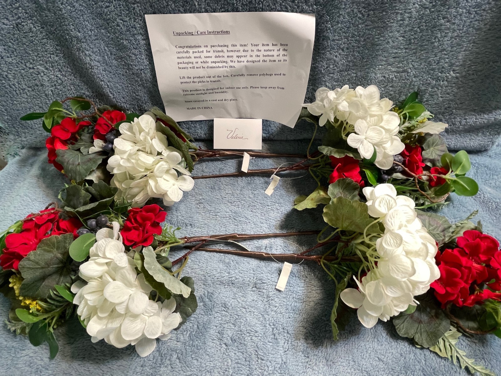 Set of 4 Geranium, Hydrangea and Berry Picks by Valerie Parr Hill NEW WITH TAGS