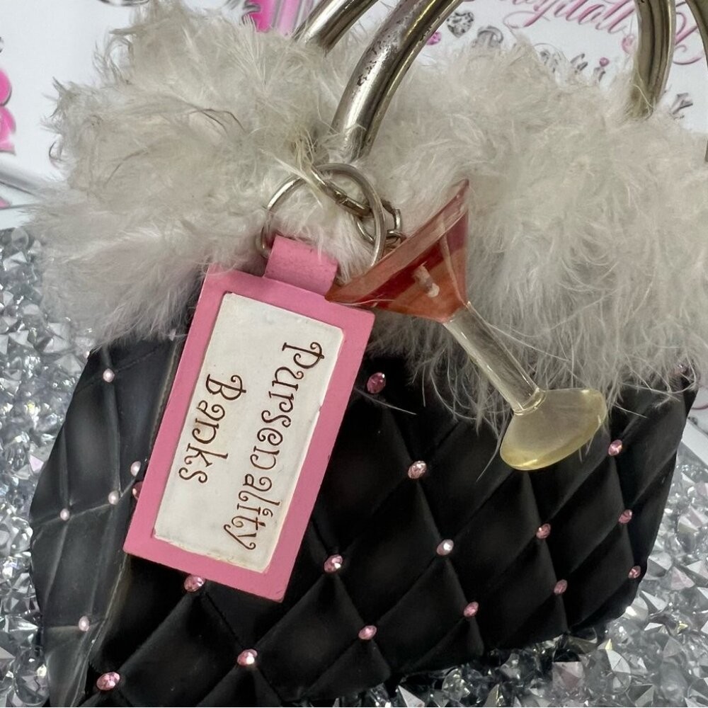 Piggy bank girls night out bling Elegant Black Quilted Handbag pursenality bag