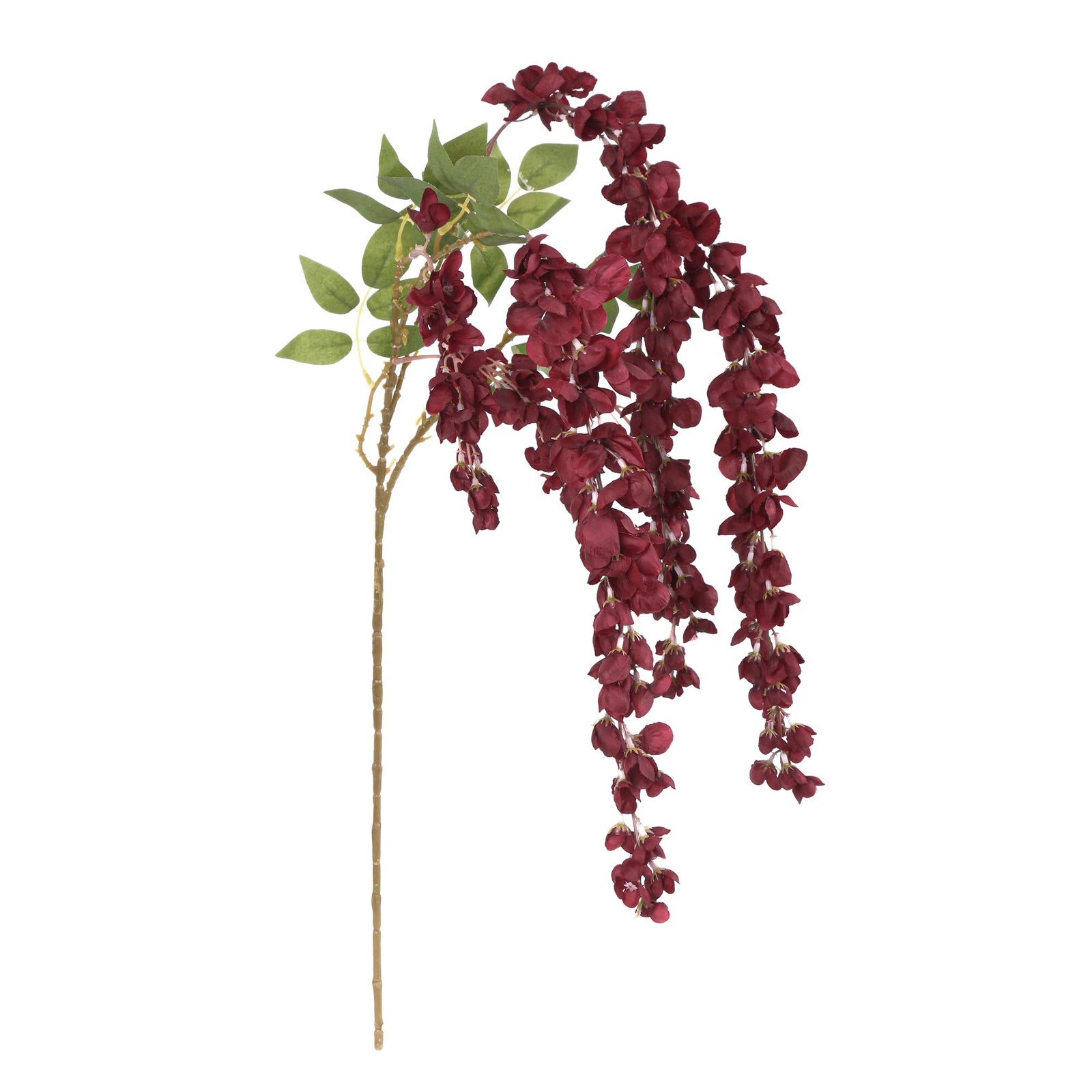 Red Wisteria Artificial Flowers Branches 43 Inch Fake Hanging Plant 2 PCS