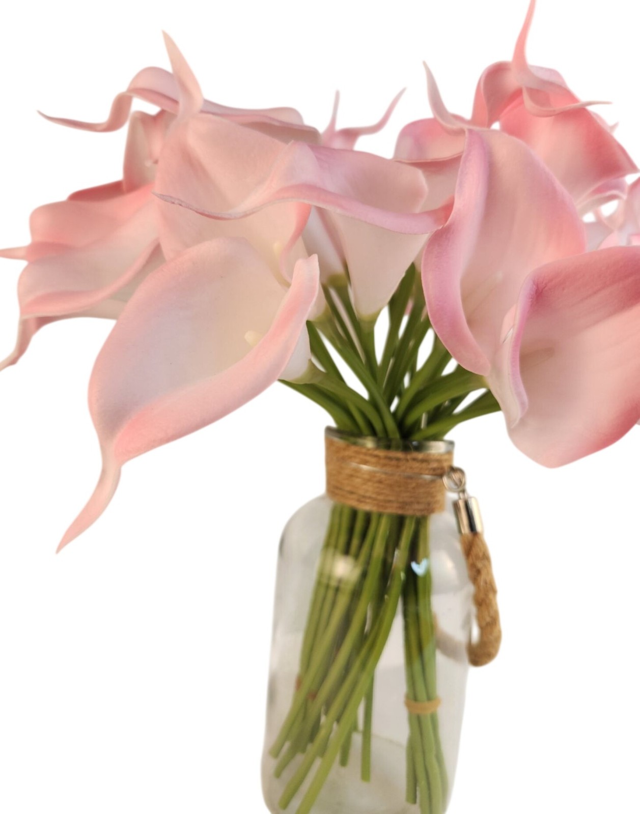 Blush Pink Faux Calla Lily Stems 15 Inch Wedding Artificial Flowers Spring Event
