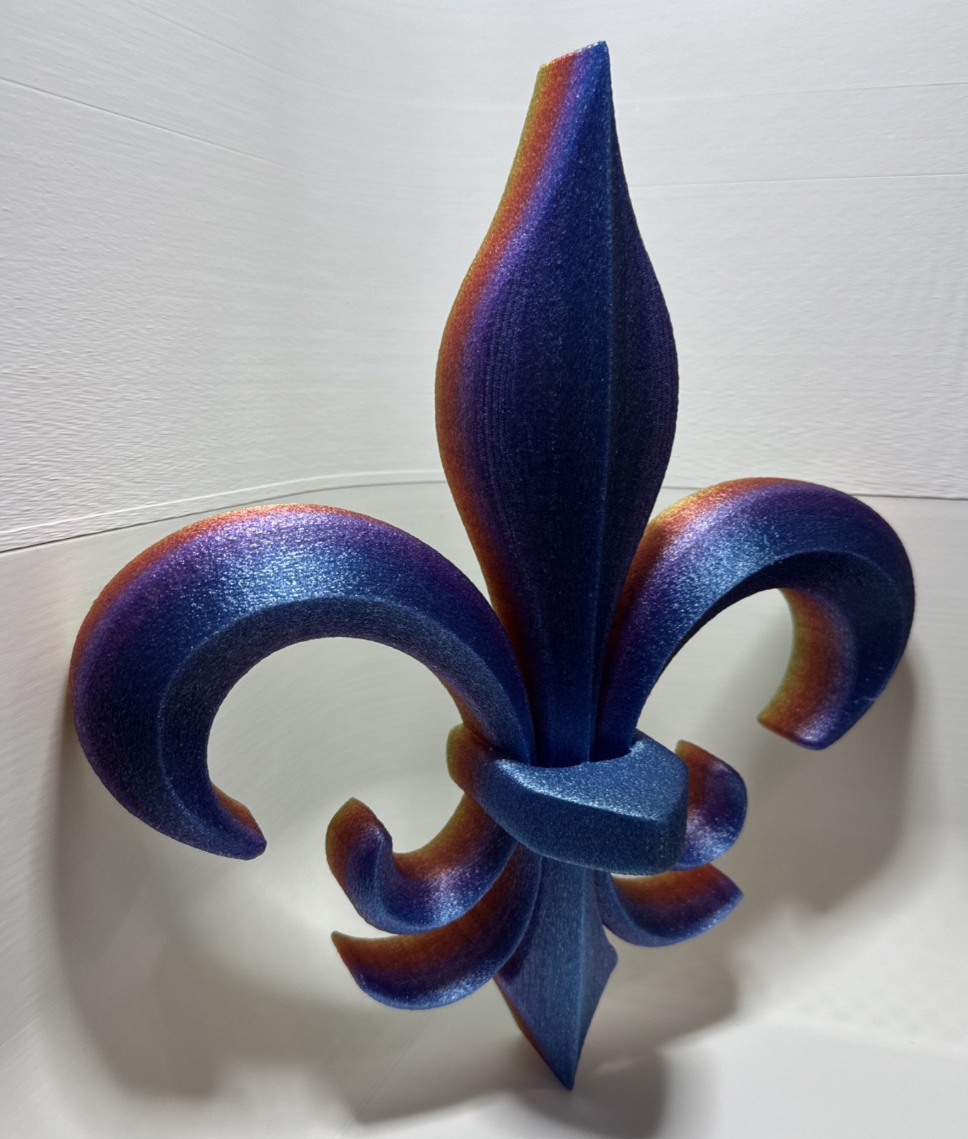 Fleur De Lis Gradient Colors – 3d printed statement piece. 10.5x11x3.5