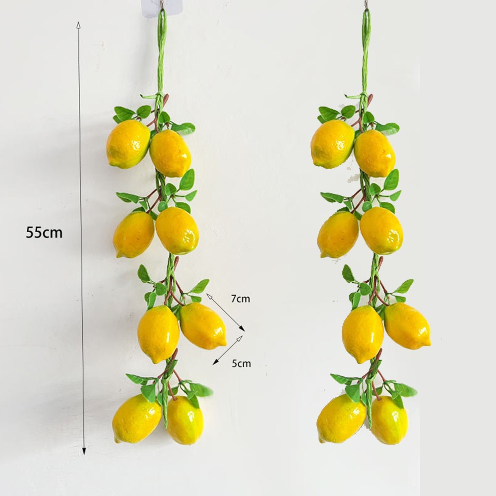 Simulat Artificial Lemon String Fake Fruit Disply Wall Hanging Home Party Decor