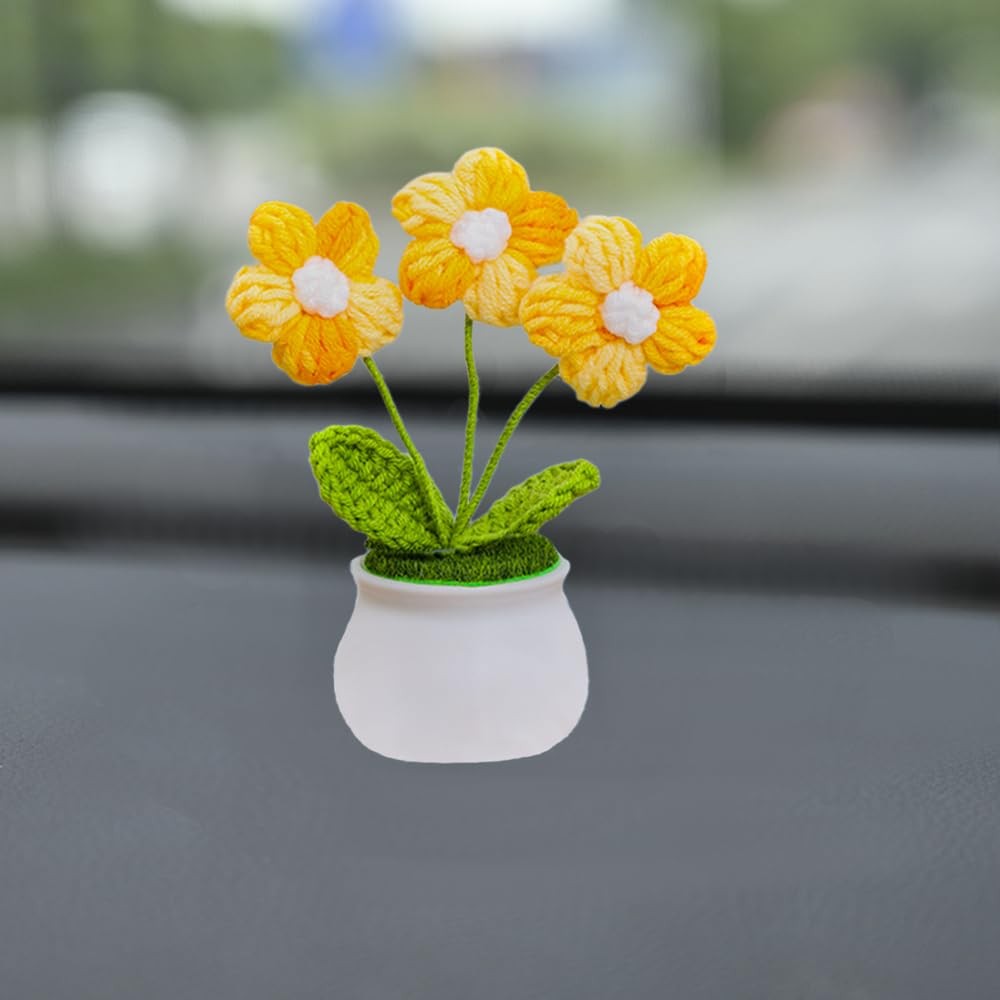 Eluckya Cute Crochet Flowers for Mom,Handmade Knitted DIY Décor