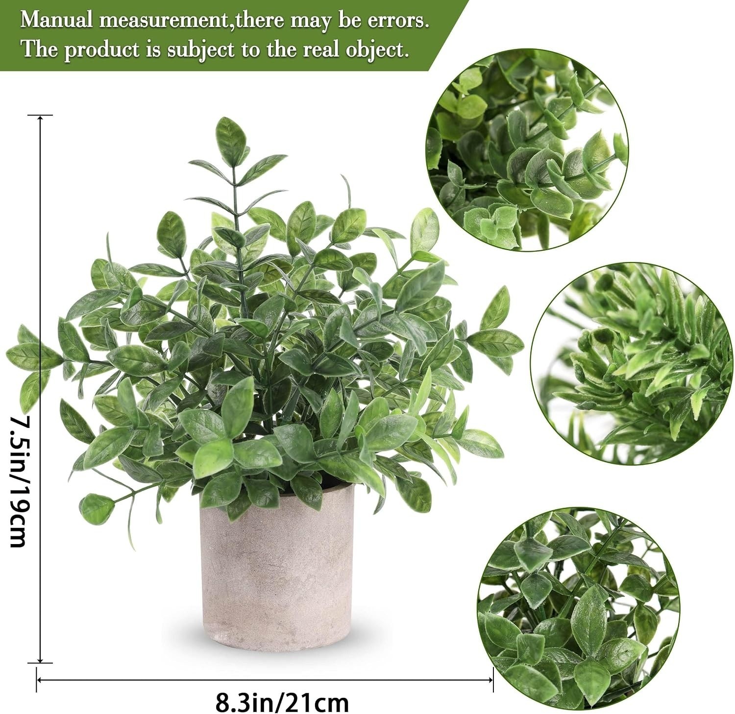 Plantas Artificiales En Maceta, Pequeño Eucalipto Falso, Paquete De 3 Decoración
