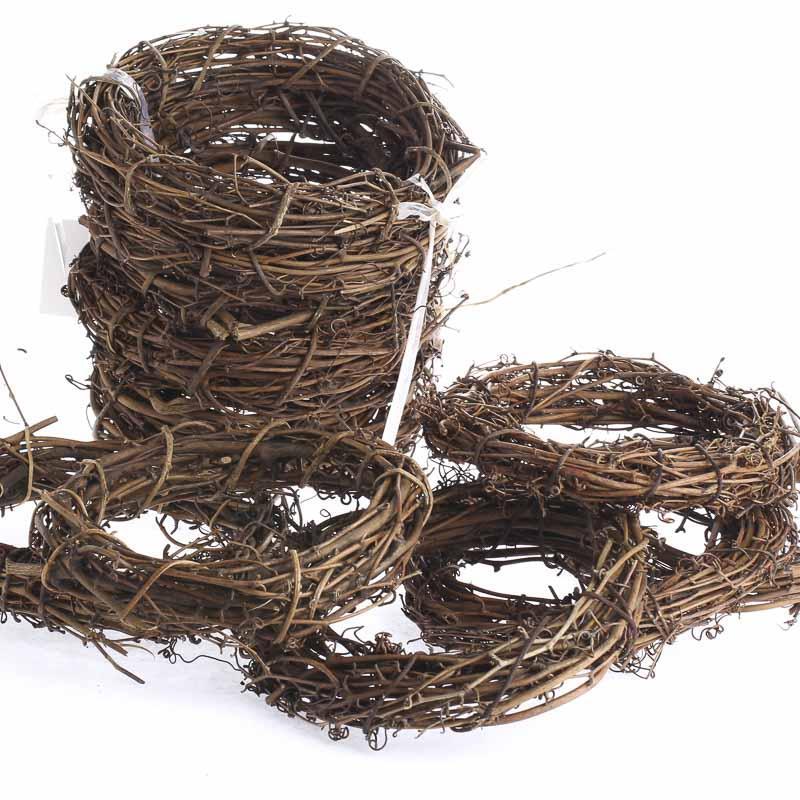 Group of 12 Natural Dried Grapevine Wreath 8″ Diameter for Crafting