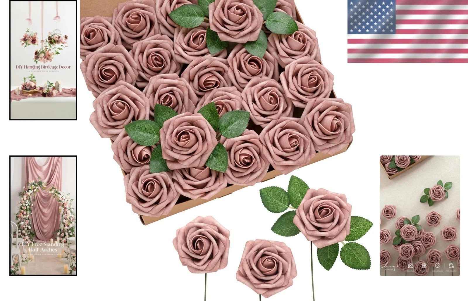 Stunning 25 Pcs Dusty Rose Foam Roses – Perfect for DIY Projects & Celebrations