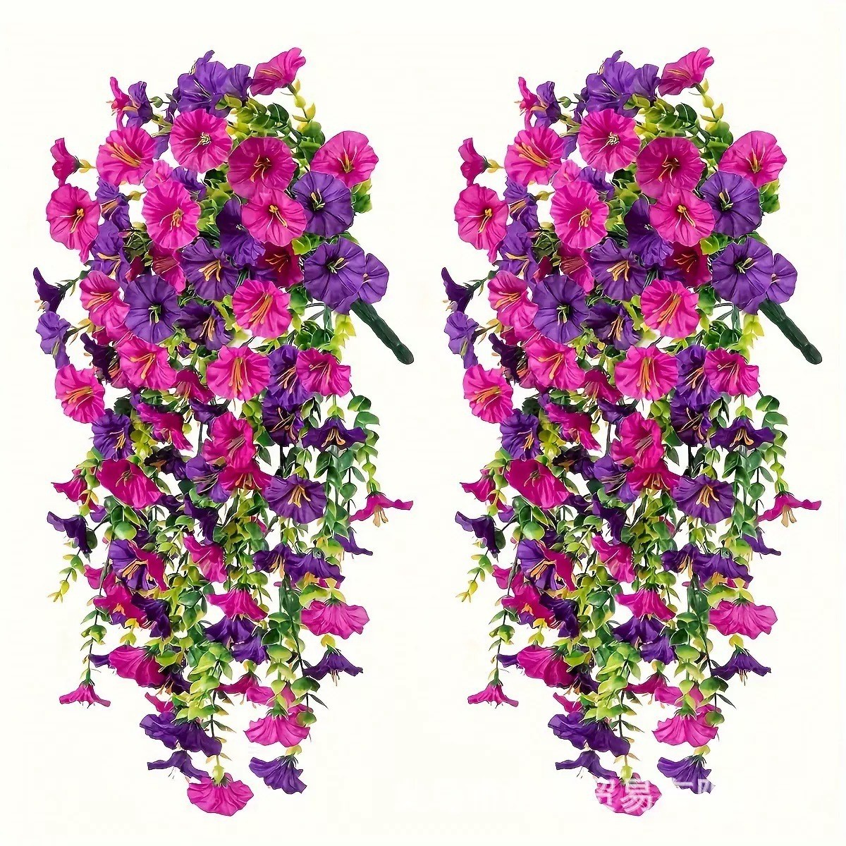4PCS Artificial Fake Hanging Basket Plants Silk Flowers Vine Home Decor-Outdoor