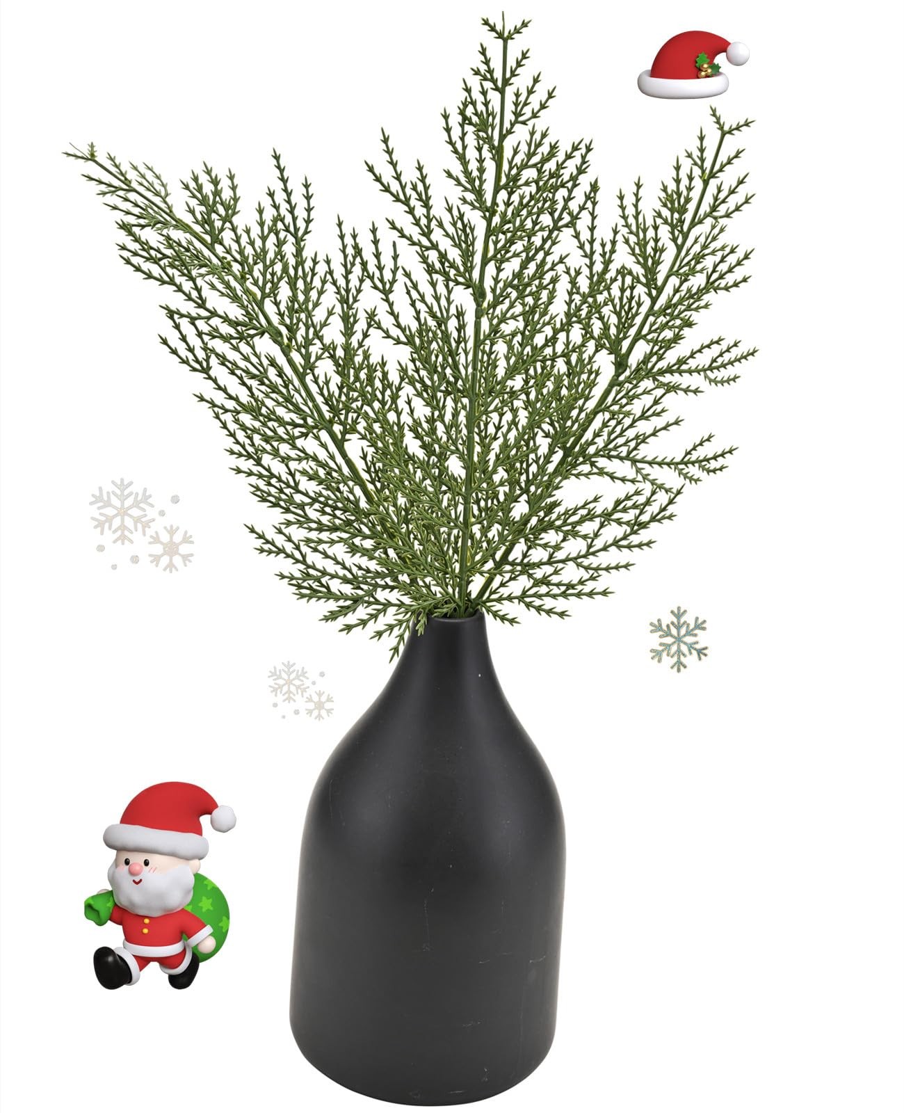 45 Pcs Artificial Pine Branches Faux Cedar Sprigs Branches Fake Greenery Chri…