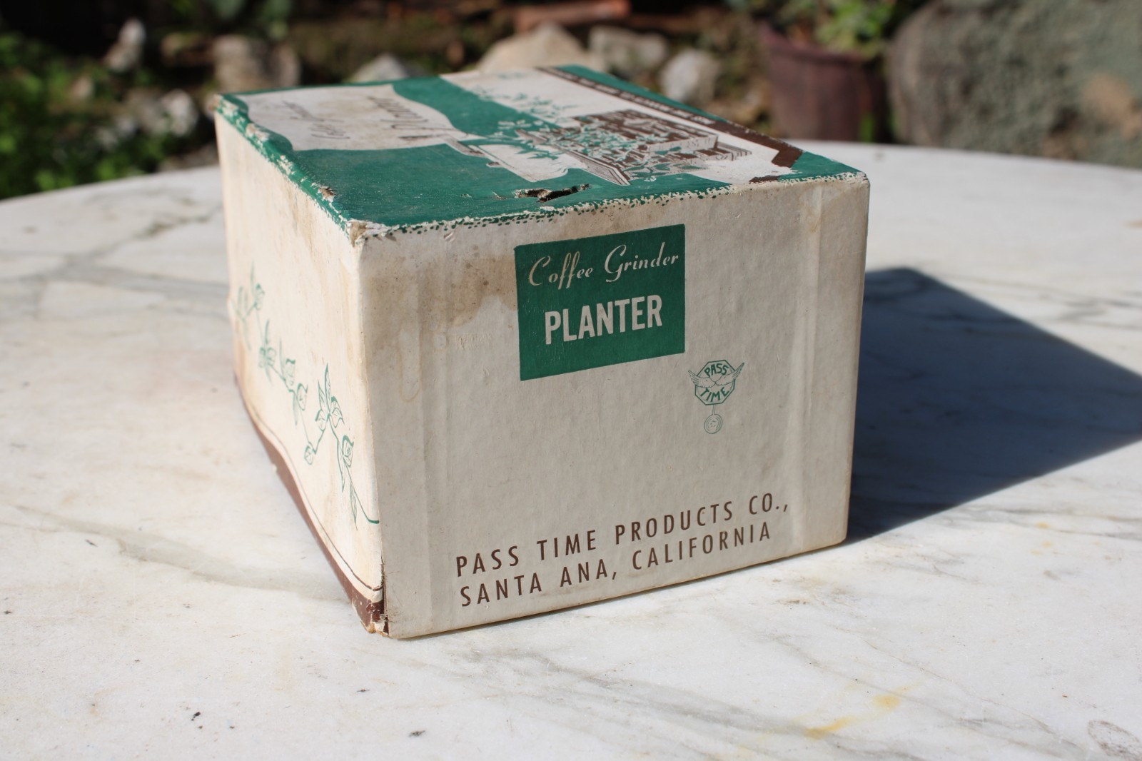 Vintage Coffee Grinder Planter Box Pass Time Products-New