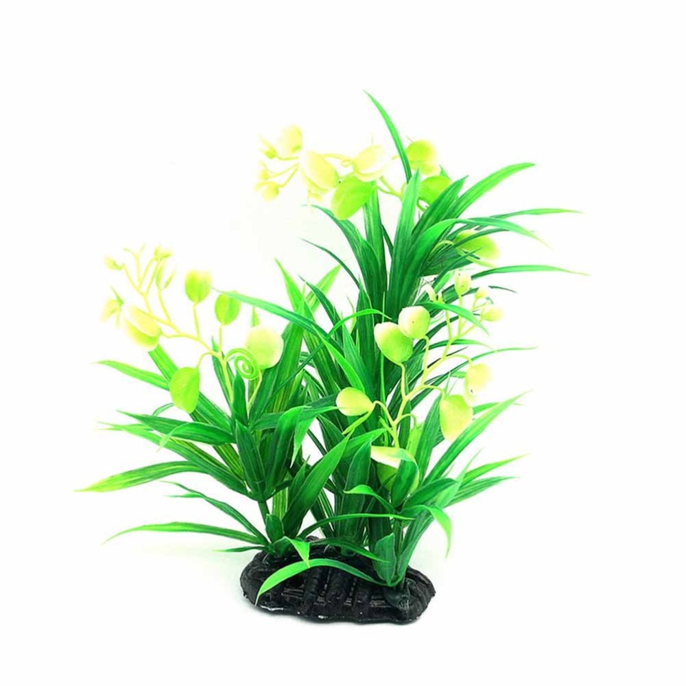 Green Artificial Aquarium Plants Plastic Material Non Scratch for Fish Tanks