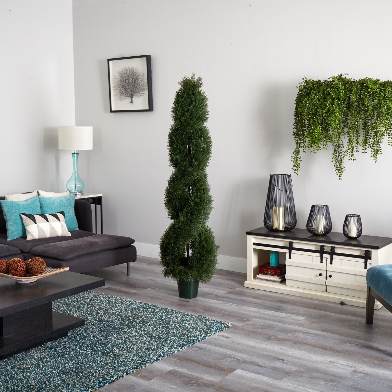 6’ Topiary Cedar Cypress Double Pond Spiral Tree UV Indoor/Outdoor. Retail $479
