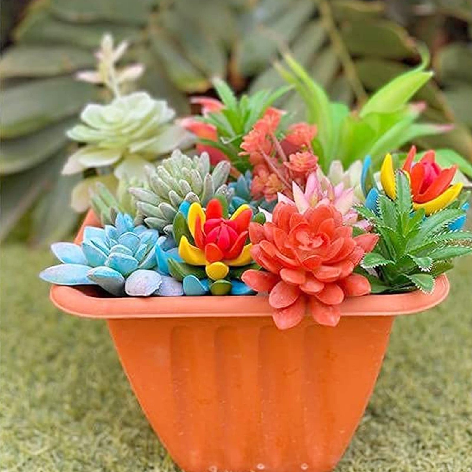 Woohome 34 PCS Artificial Succulents Picks Set, 24 Mixed Color Succulent Plants