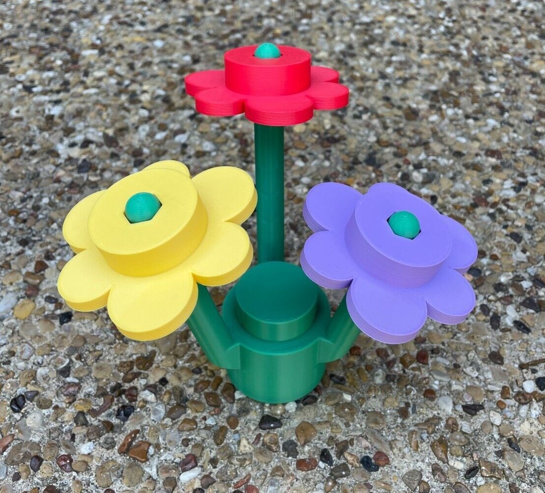 NEW Large Scale Building Bricks Flowers Jumbo Size Floral Bouquet 3D Printed NEW