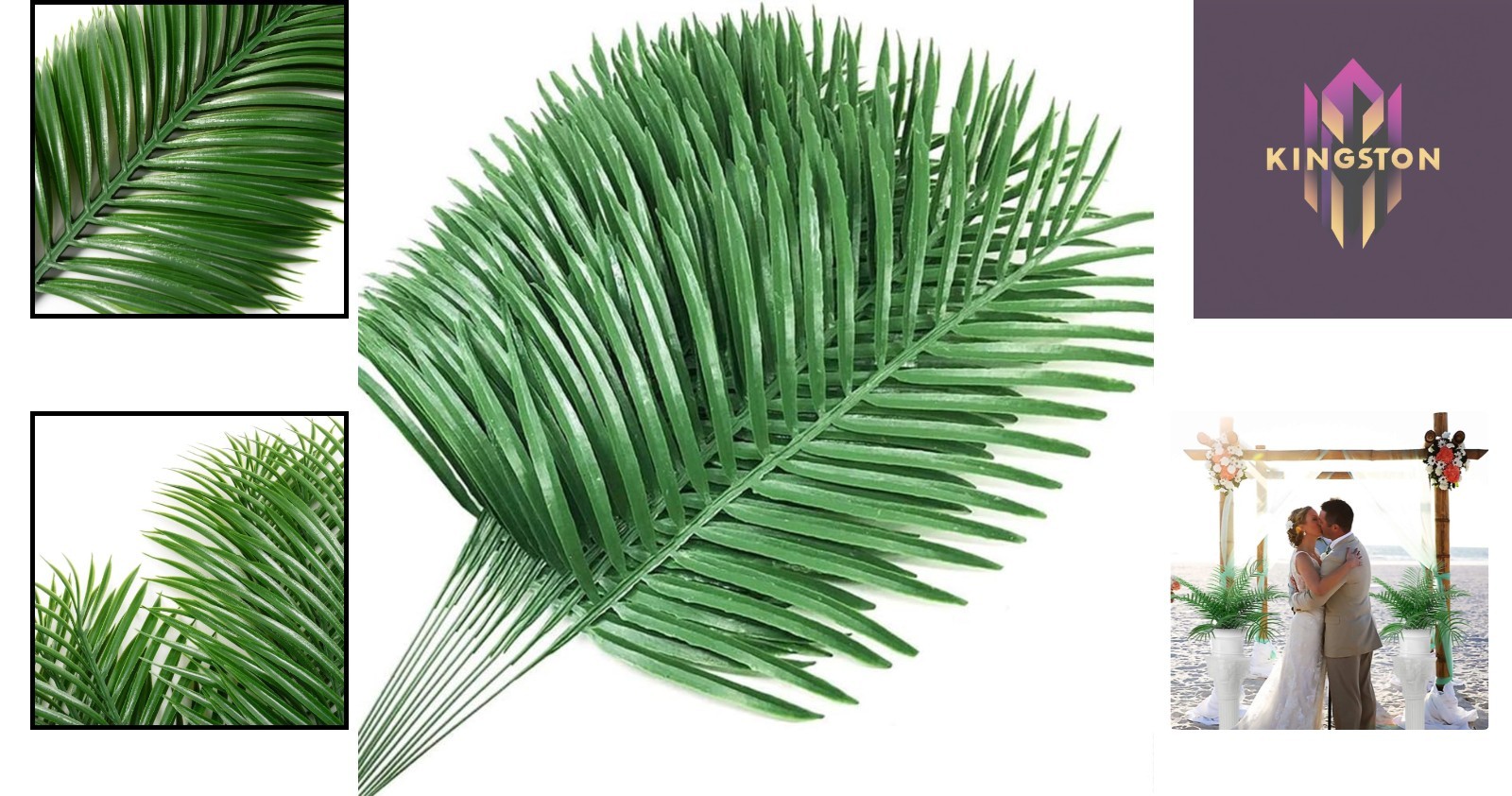 12-Pack UV Resistant Artificial Palm Leaves for Tropical Floral Arrangements