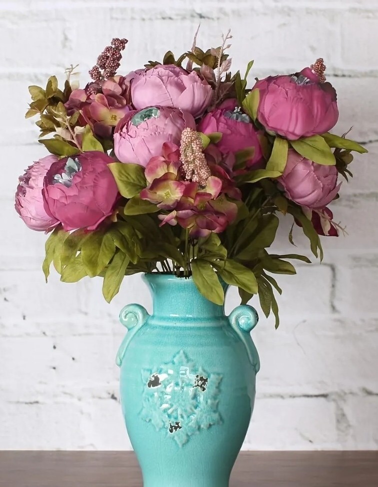 NEW Artificial Bouquet Of Purple Peonies✨️BENEFITS AMERICAN HEART ASSOCIATION✨️